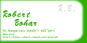 robert bohar business card